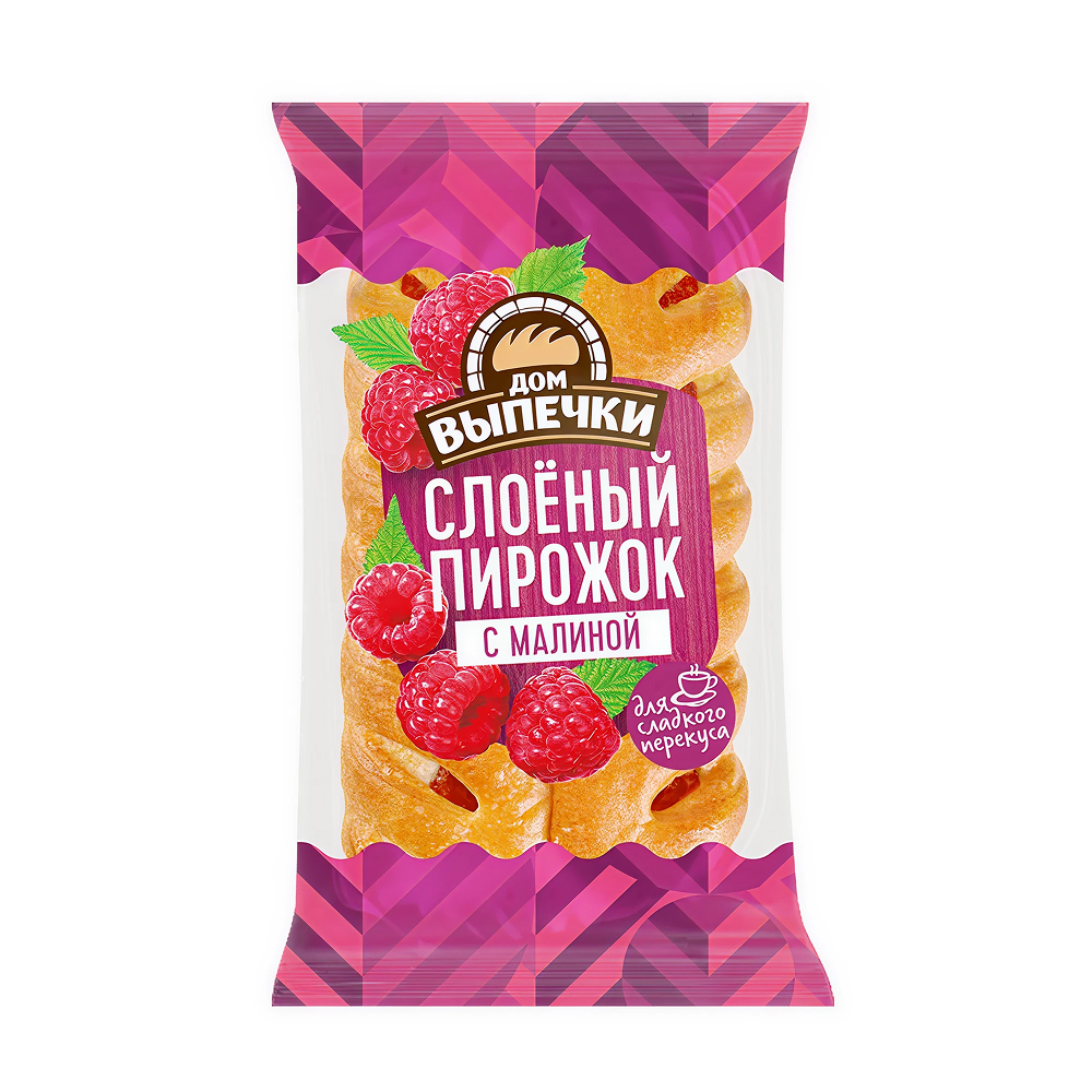 Изображение товара Пирожок Дом Выпечки Слоеный Малина 70г