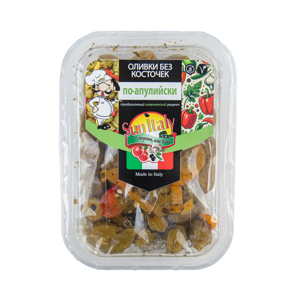 Изображение товара Оливки Sun Italia по-Апулийски без Косточки 175г