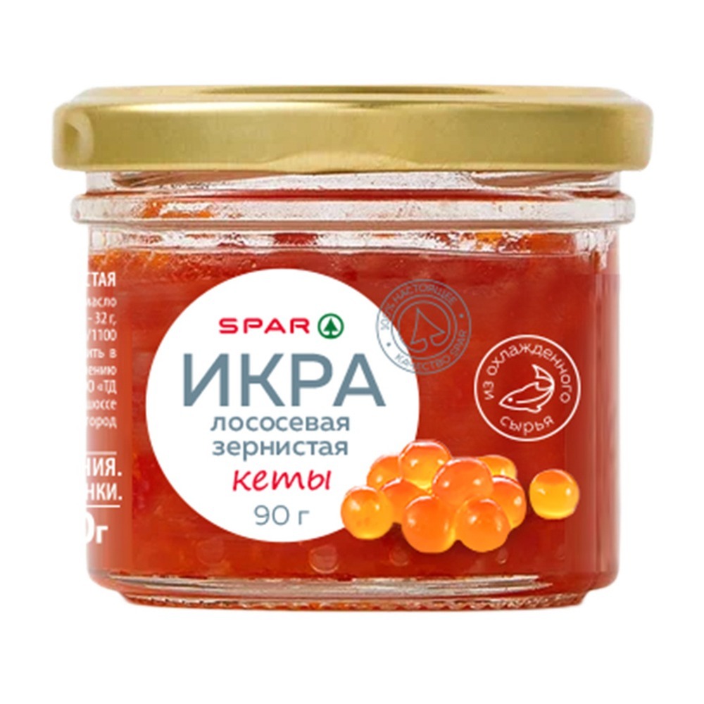 Изображение товара Икра Лососевая Кеты SPAR Зернистая 90г Стекло