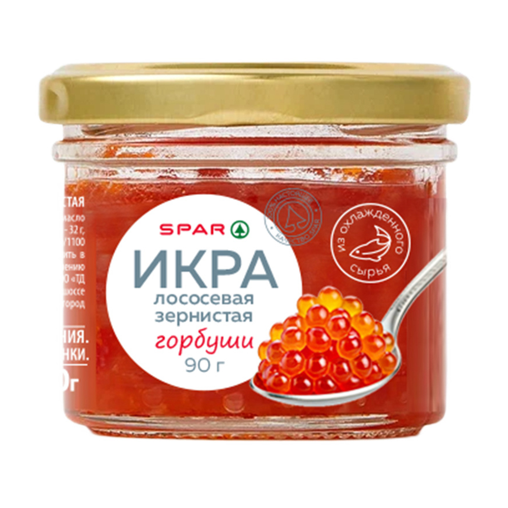 Изображение товара Икра Лососевая Горбуши SPAR Зернистая 90г Стекло