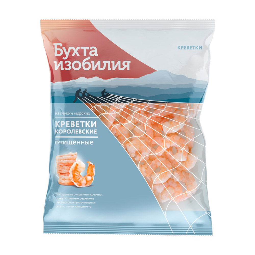 Изображение товара Креветки Королевская Бухта Изобилия Очищенная в/м 300г