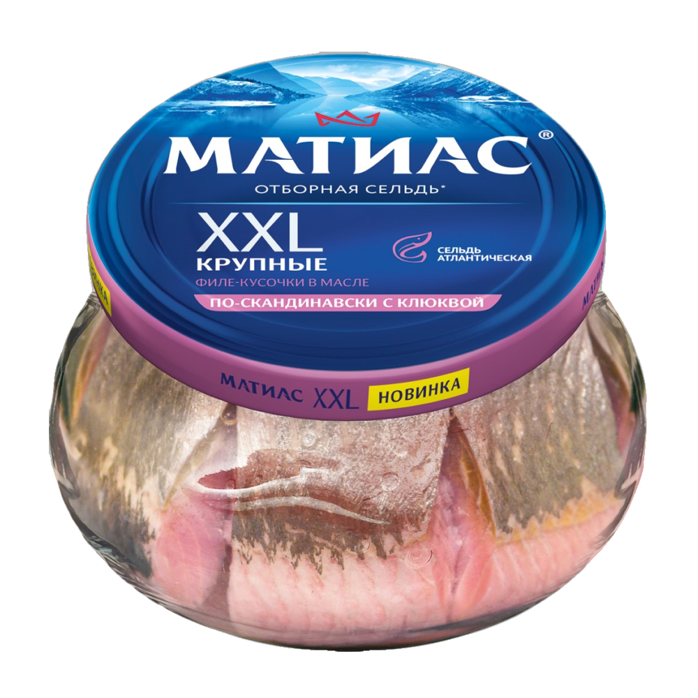 Изображение товара Сельдь Филе-Кусочки Матиас по-Скандинавски с Клюквой 260г