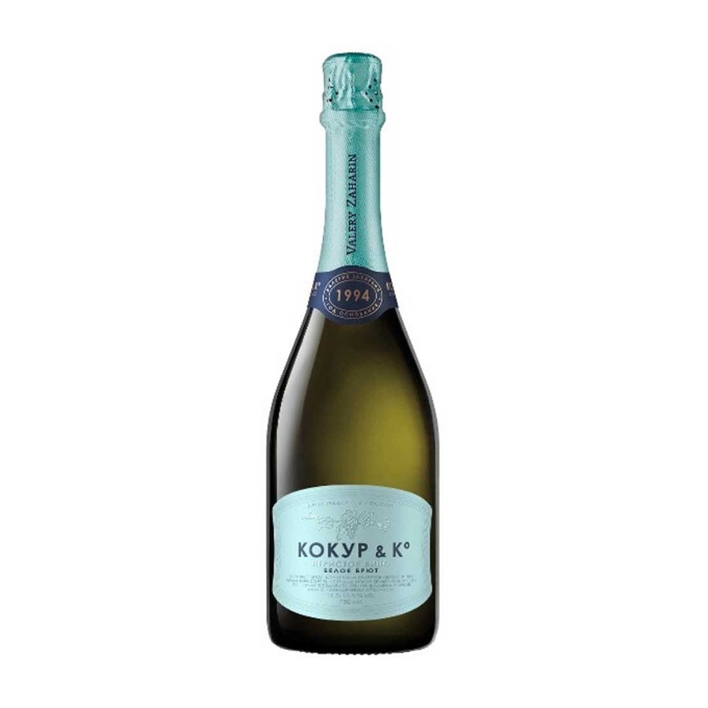 Изображение товара Вино Игристое Захарьин Кокур и Ко Белое Брют 12% 0,75л