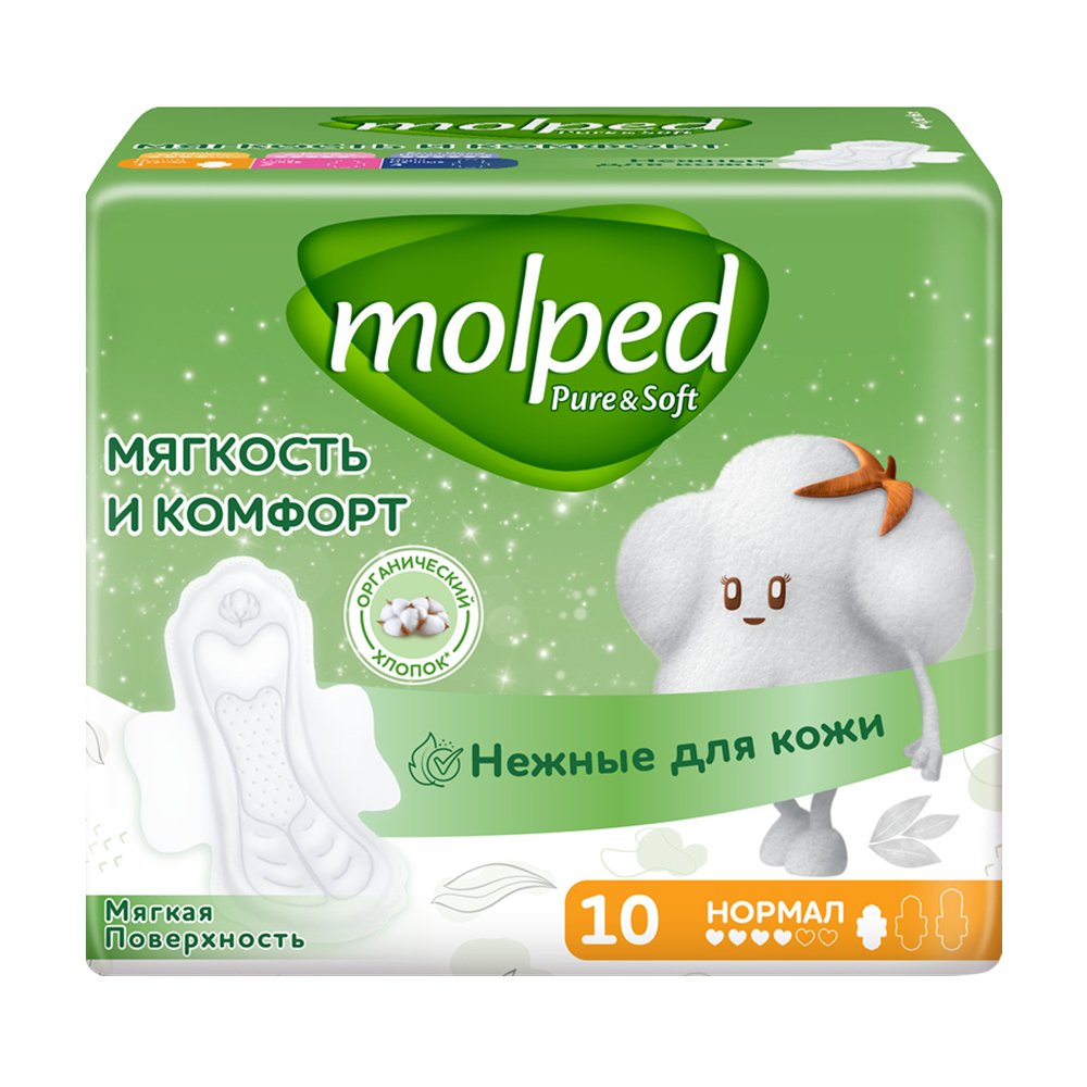 Изображение товара Прокладки Molped Pure&Soft Нормал 10шт