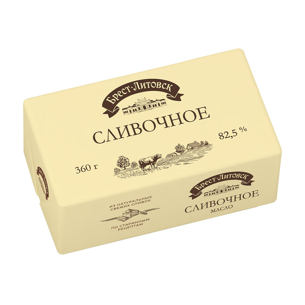 Изображение товара Масло Сливочное Брест-Литовск 82,5% 360г