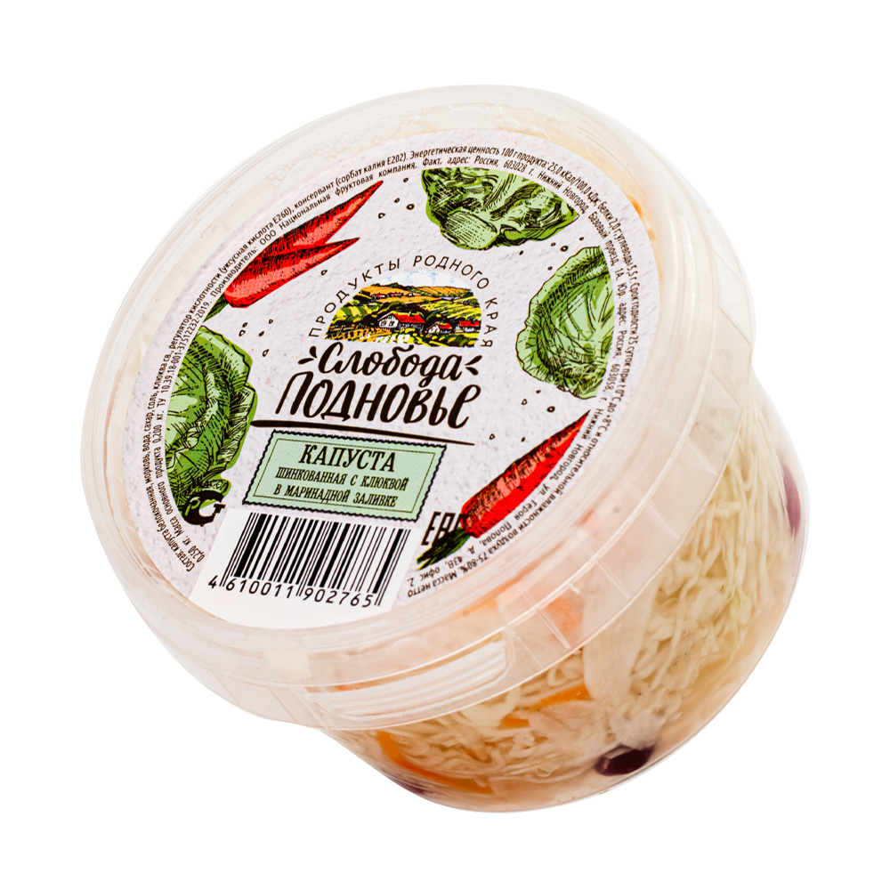 Изображение товара Капуста Слобода Подновье Шинкованная с Клюквой 500г