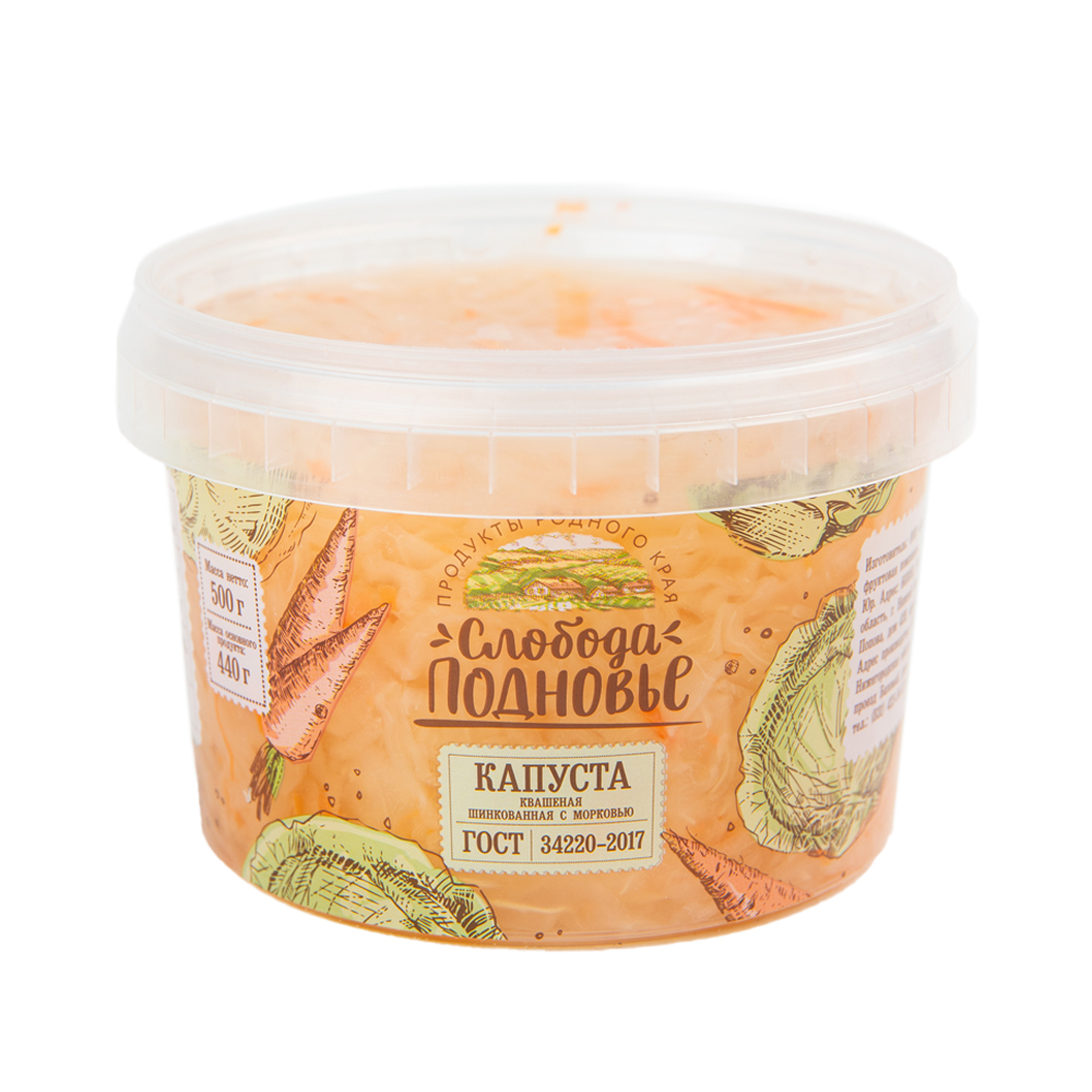 Изображение товара Капуста Слобода Подновье Шинкованная с Морковью 500г