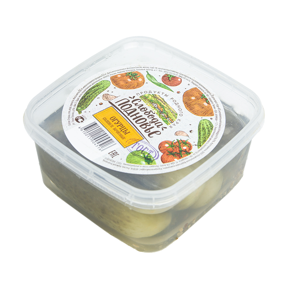 Изображение товара Огурцы солёные бочковые Слобода Подновье 0.6 кг