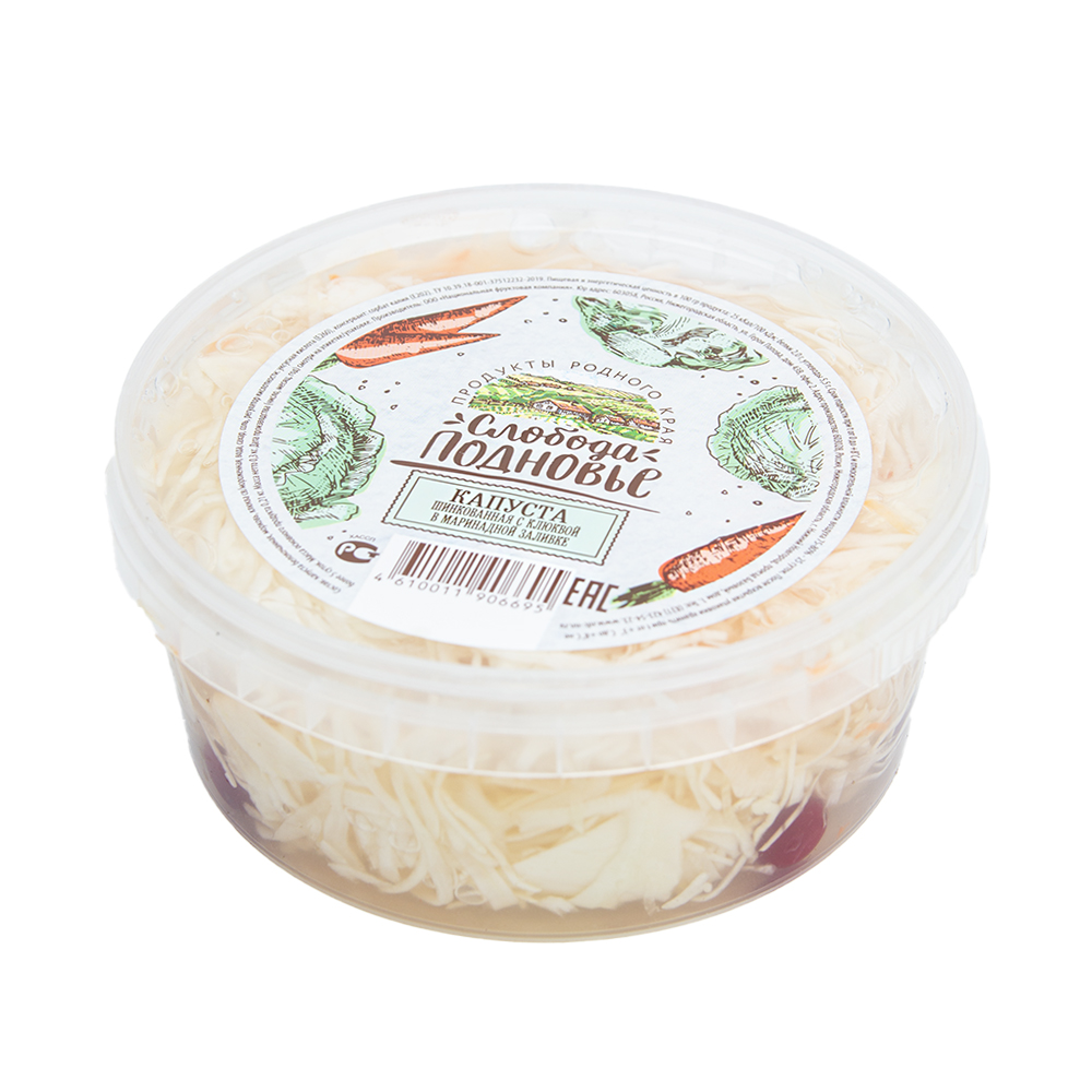 Изображение товара Капуста Слобода Подновье Шинкованная с Клюквой 300г