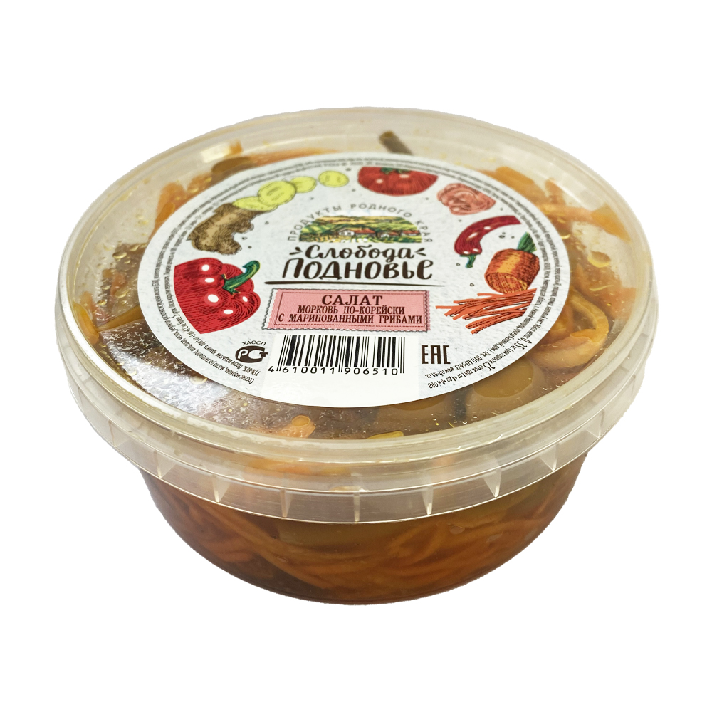 Изображение товара Салат Слобода Подновье Морковь по-Корейски с Грибами 350г