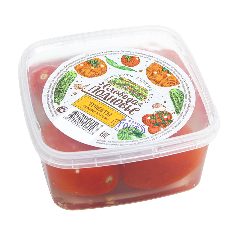 Изображение товара Томаты Слобода Подновье Соленые Красные 600г
