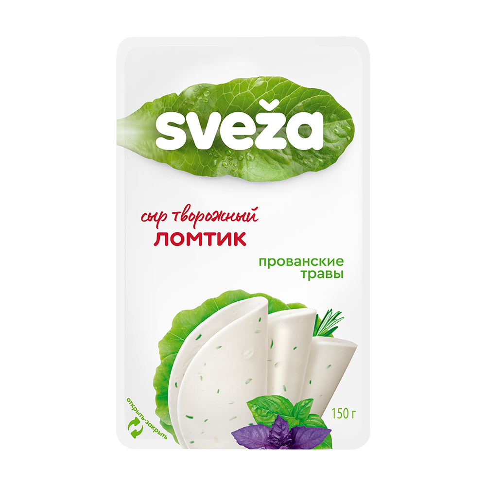 Изображение товара Сыр Творожный Sveza Белый Ломтик Прованские Травы 60% 150г