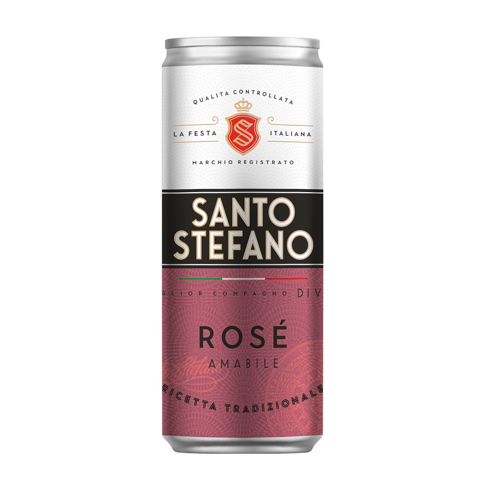 Изображение товара Сидр Фруктовый Санто Стефано Розовый п/сл 6% 0,25л ж/б