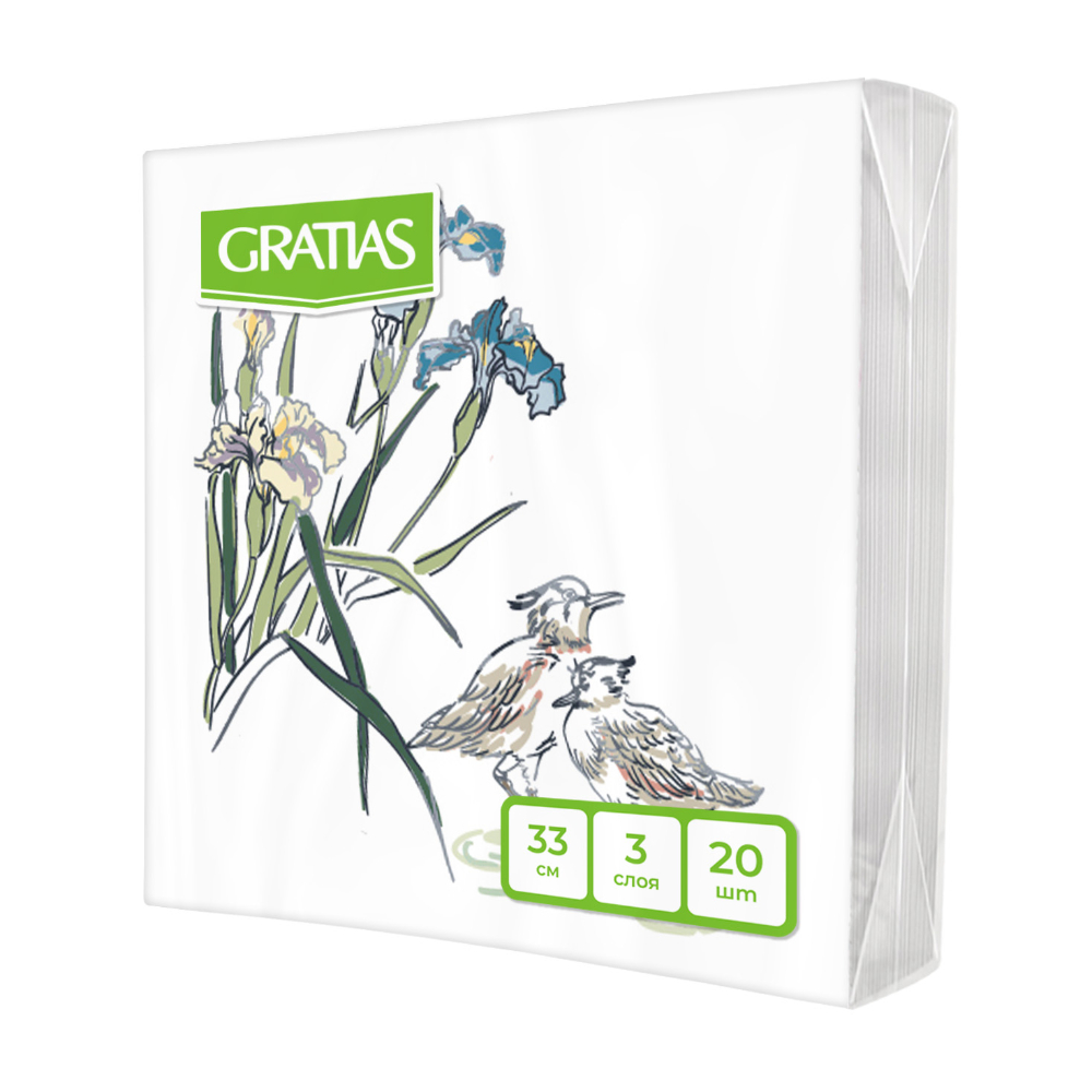 Изображение товара Gratias Джапанди Ирисы — салфетки 33×33 см, 20 шт