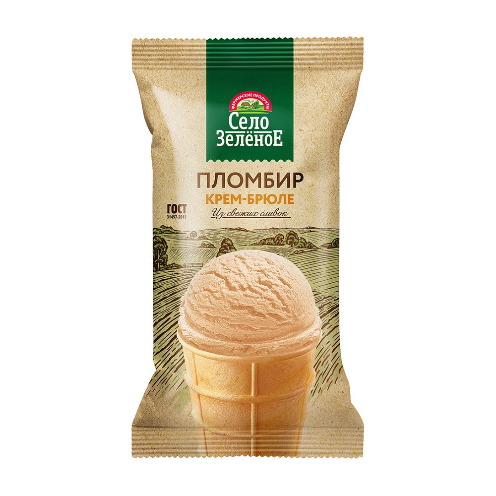 Изображение товара Мороженое Крем Брюле Село Зеленое 90 г