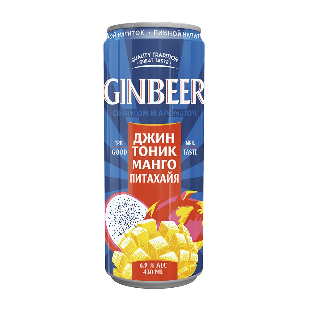 Изображение товара Напиток Джинбир Джин Тоник Питахайя и Манго 6,9% 0,43л ж/б