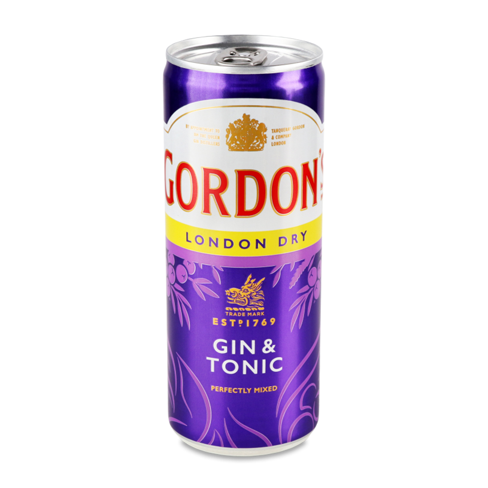 Изображение товара Напиток Слабоалкогольный Гордонс Джин Тоник 6,4% 0,25л