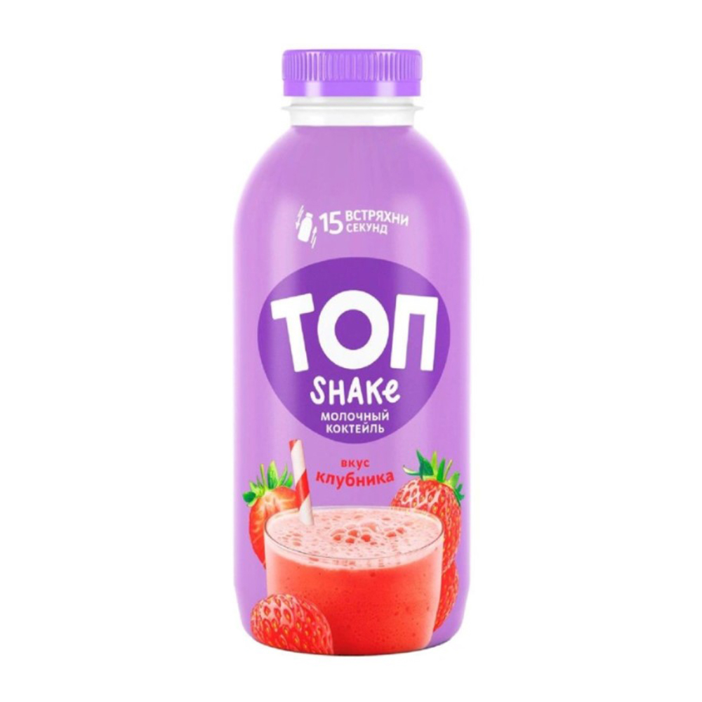 Изображение товара Коктейль Молочный Топ Шейк Клубника 2% 450г