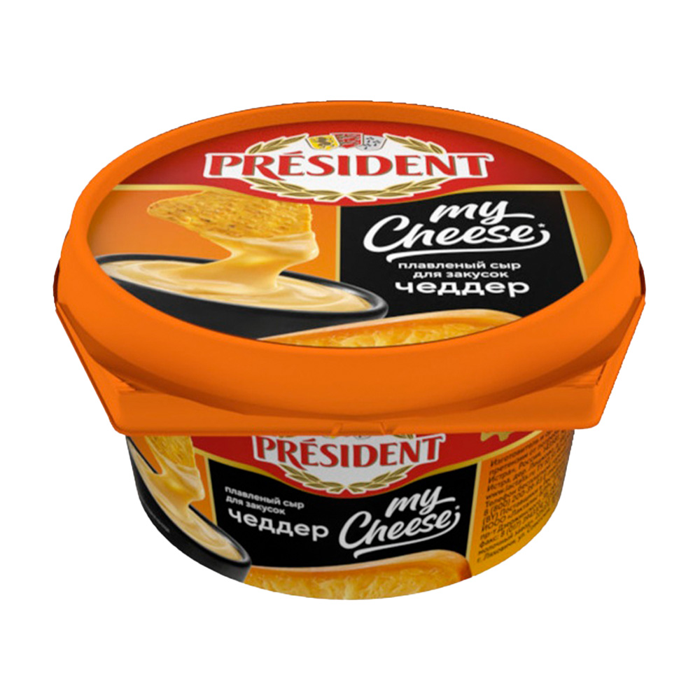 Изображение товара Сыр Плавленый President My Cheese Чеддер 51% 125г