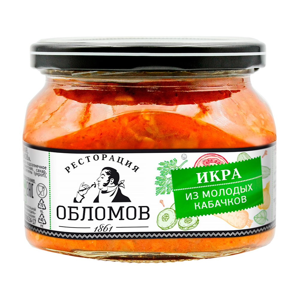 Изображение товара Икра из молодых кабачков РЕСТОРАЦИЯ ОБЛОМОВ 0,32 кг