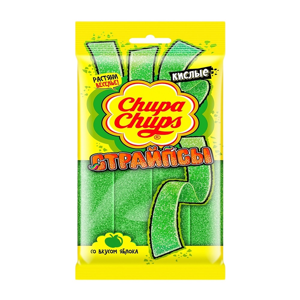 Изображение товара Мармелад Chupa Chup Страйпсы Зеленое Яблоко 120г