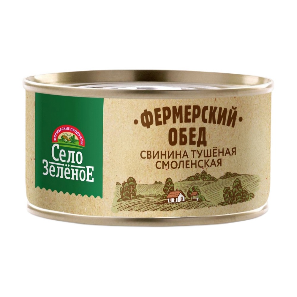 Изображение товара Свинина тушеная Село Зеленое 0.325 кг — готовый мясной гарнир