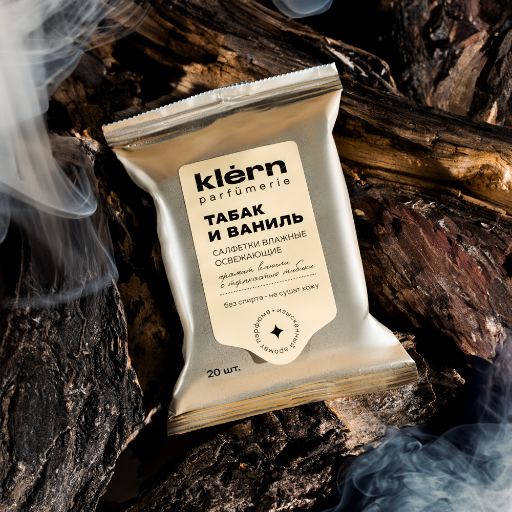 Изображение товара Влажные Салфетки Klern Parfumerie Табак и Ваниль 20шт