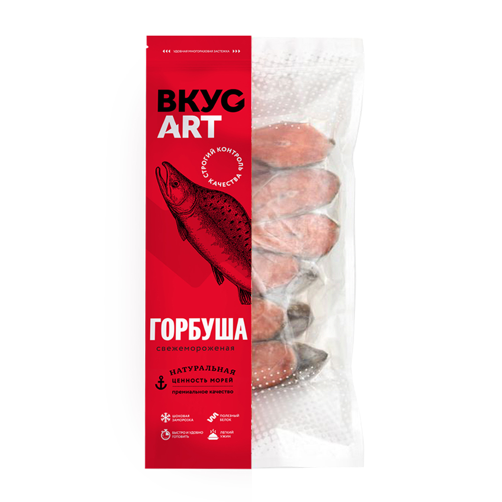 Изображение товара Стейк горбуши ВкусАрт 500 г — замороженная красная рыба