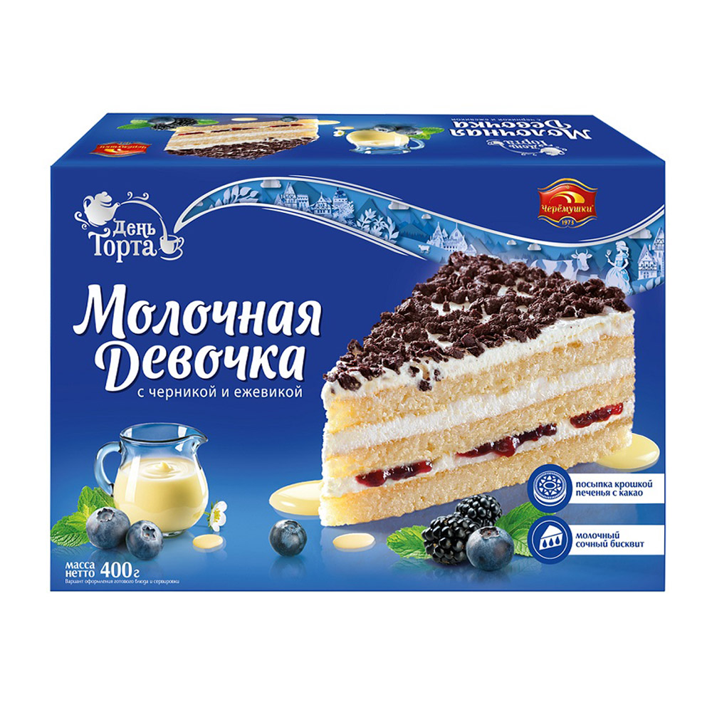 Изображение товара Торт Черемушки Молочная Девочка 400г