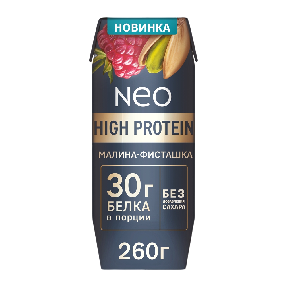 Изображение товара Коктейль Молочный Neo High Protein Малина-Фисташка 260г