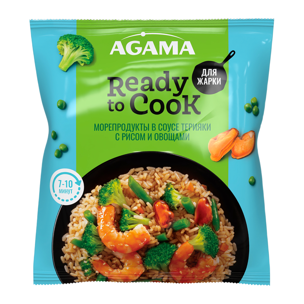Изображение товара Морепродукты Agama в Соусе Терияки с Рисом и Овощами 320г