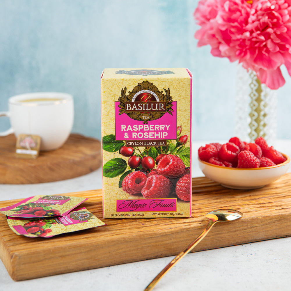 Изображение товара Чай Черный Basilur Волшебные Фрукты Малина и Шиповник 20 Пак