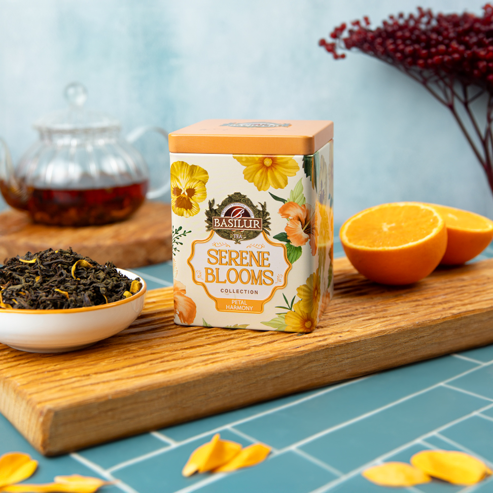 Изображение товара Чай Черный Basilur Безмятежные Цветы Апельсин 75г ж/б
