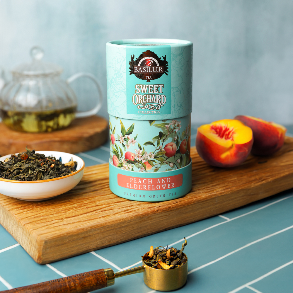 Изображение товара Чай Зеленый Basilur Сладкий Сад с Персиком и Бузиной 75г