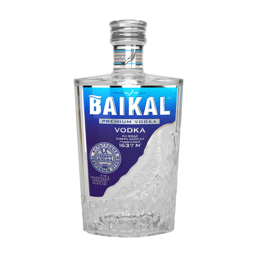 Изображение товара Водка Байкал на Спирте Альфа 40% 0,25л