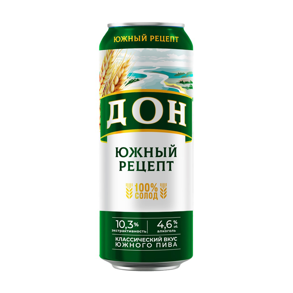 Изображение товара Пиво Дон Южный Рецепт 4,6% 0,45л ж/б