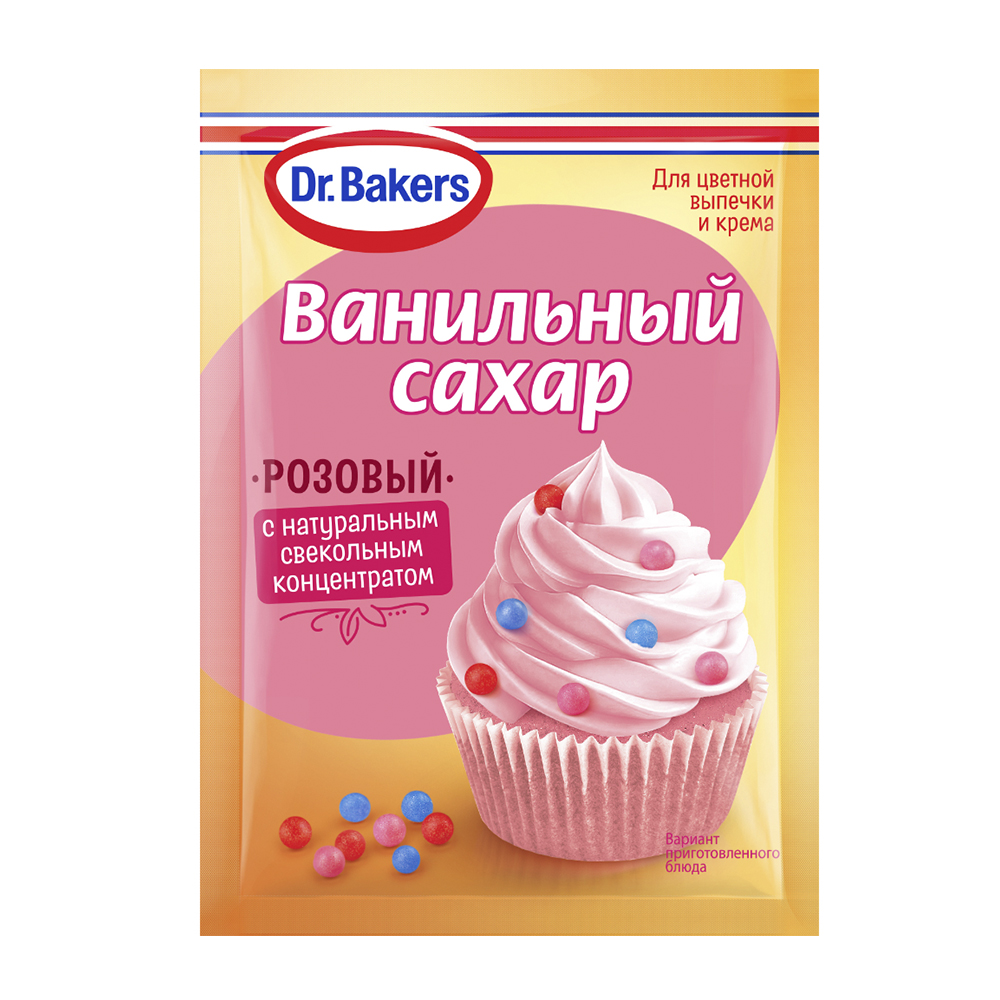 Изображение товара Сахар Dr. Bakers Ванильный Розовый 8г