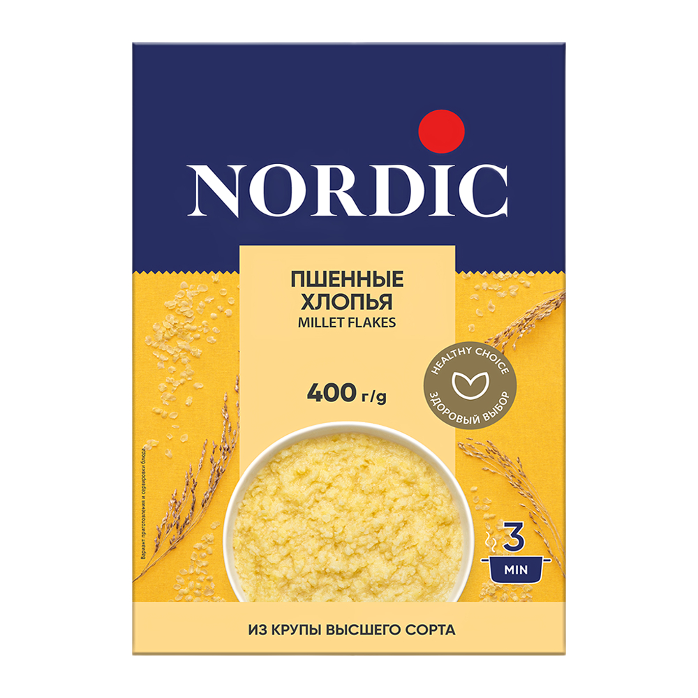 Изображение товара Хлопья Nordic Пшенные 400г