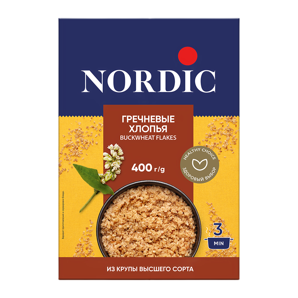 Изображение товара Хлопья Nordic Гречневые 400г