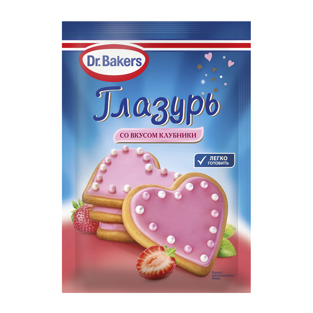 Изображение товара Глазурь Dr. Bakers со Вкусом Клубники 90г