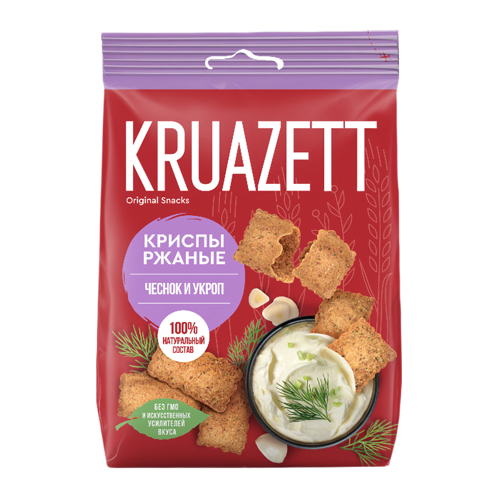 Изображение товара Криспы Kruazett Ржаные с Чесноком и Укропом 70г