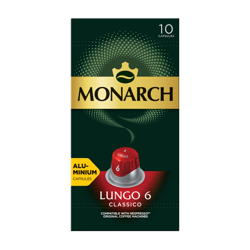 Изображение товара Кофе Молотый Monarch Lungo 6 Classico 10 Капсул