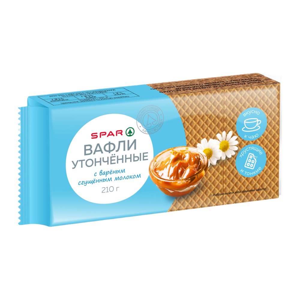 Изображение товара Вафли SPAR Утонченные с Вареным Сгущенным Молоком 210г