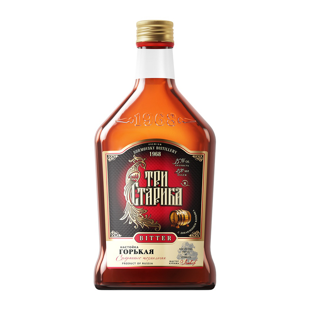 Изображение товара Настойка Горькая Три Старика 35% 0,25 л