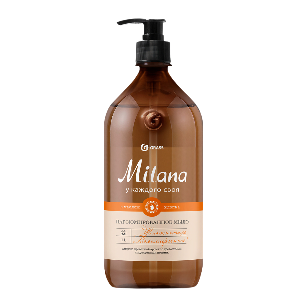 Изображение товара Жидкое Мыло Grass Milana Парфюмированное Амбра и Пачули 1л