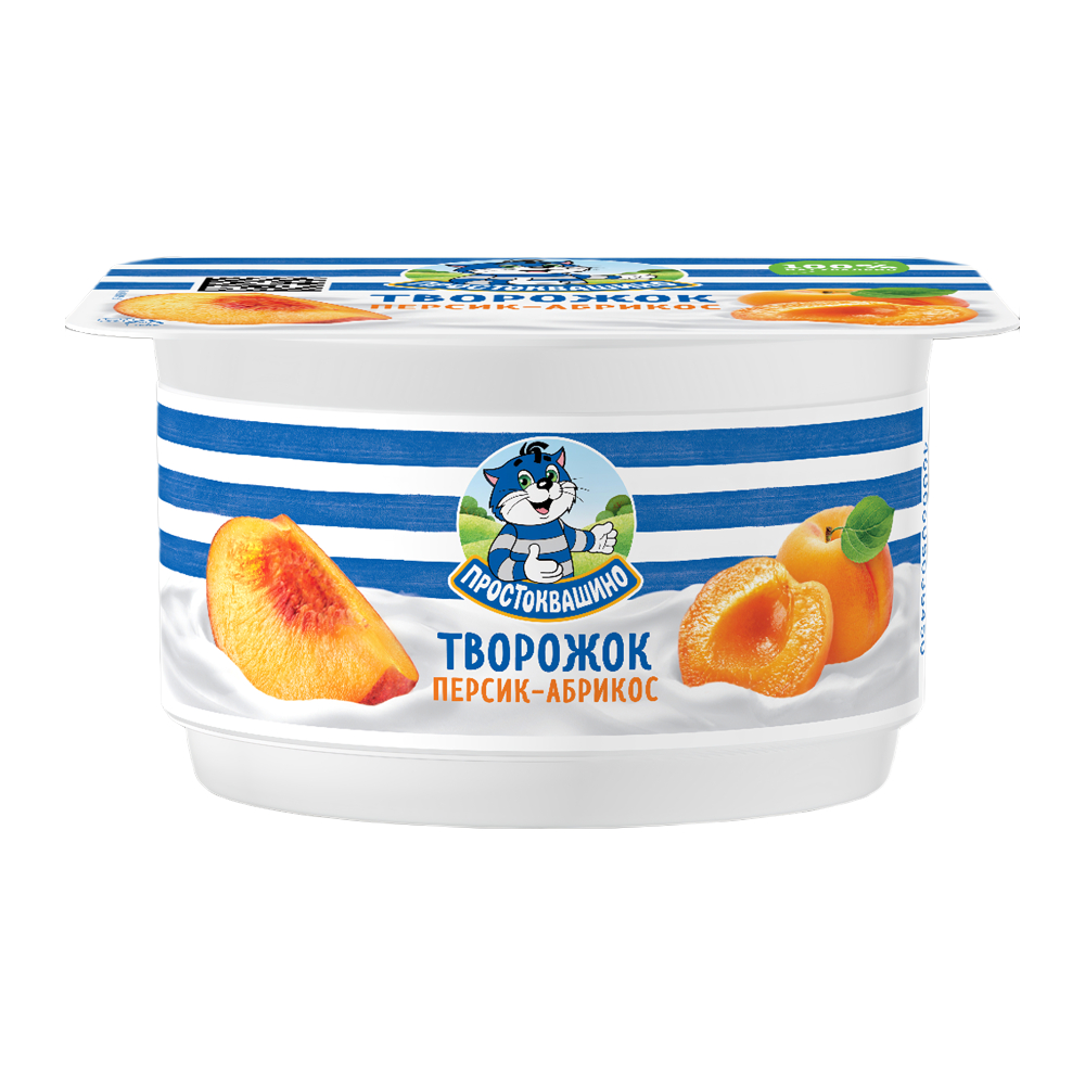 Изображение товара Продукт Творожный Простоквашино Персик Абрикос 3,6% 110г