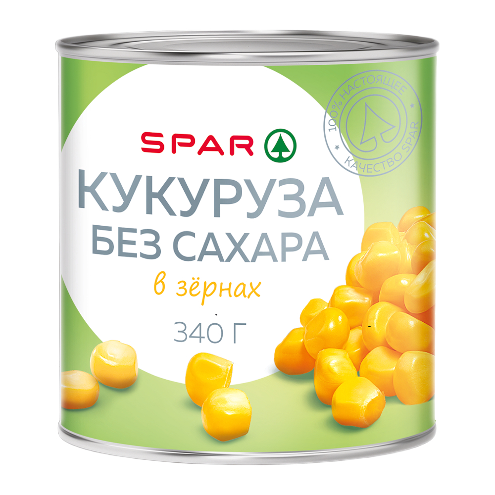 Изображение товара Кукуруза SPAR без Сахара в Зернах 340г ж/б