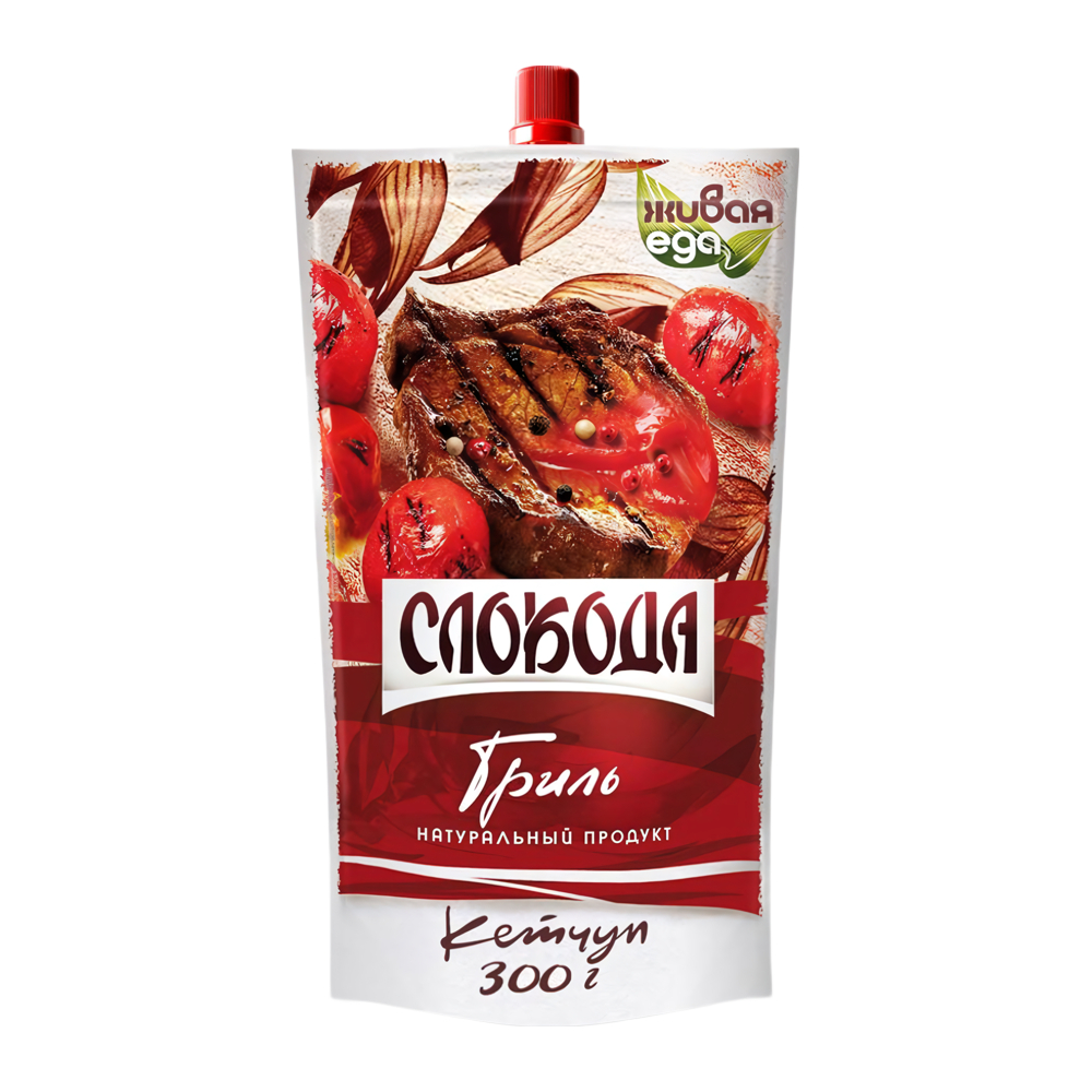Изображение товара Кетчуп Слобода Гриль 300г - насыщенный соус для мяса и шашлыка