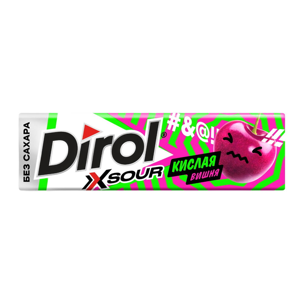 Изображение товара Жевательная Резинка Dirol X Sour Кислая Вишня 13,6г Изображение товара Жевательная Резинка Dirol X Sour Кислая Вишня 13,6г