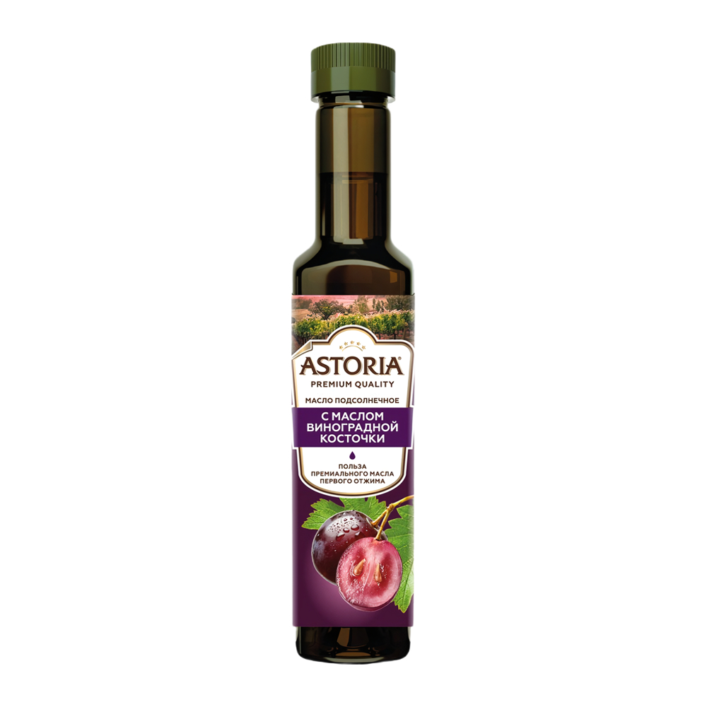 Изображение товара Масло Подсолнечное Astoria с Виноградной Косточкой 250мл Изображение товара Масло Подсолнечное Astoria с Виноградной Косточкой 250мл